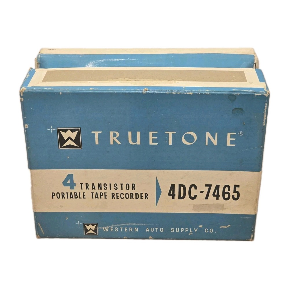 Truetone 4DC-7465 Reel to Reel Tape Recorder Western Auto Box Japan Vintage